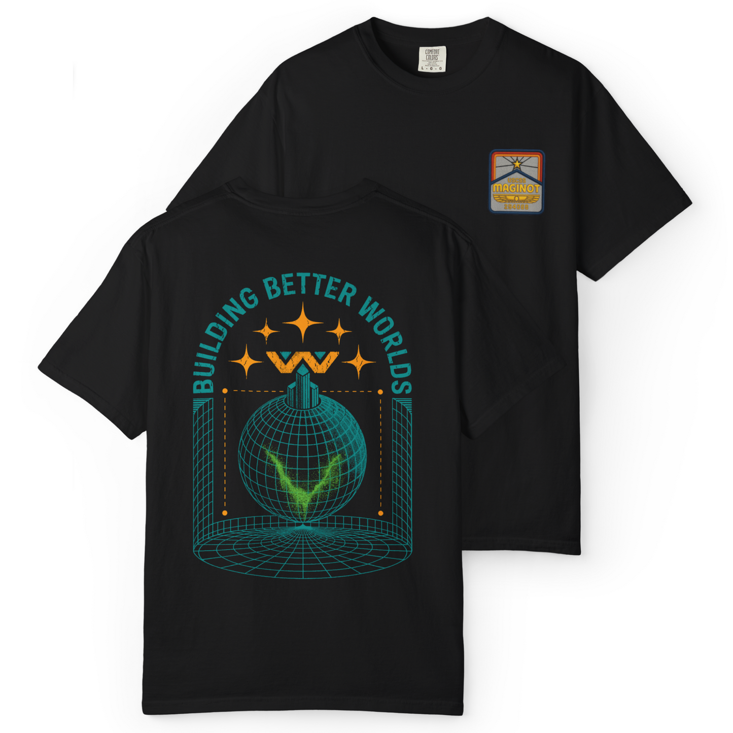 'BUILDING BETTER WORLDS' Double-Sided Tee