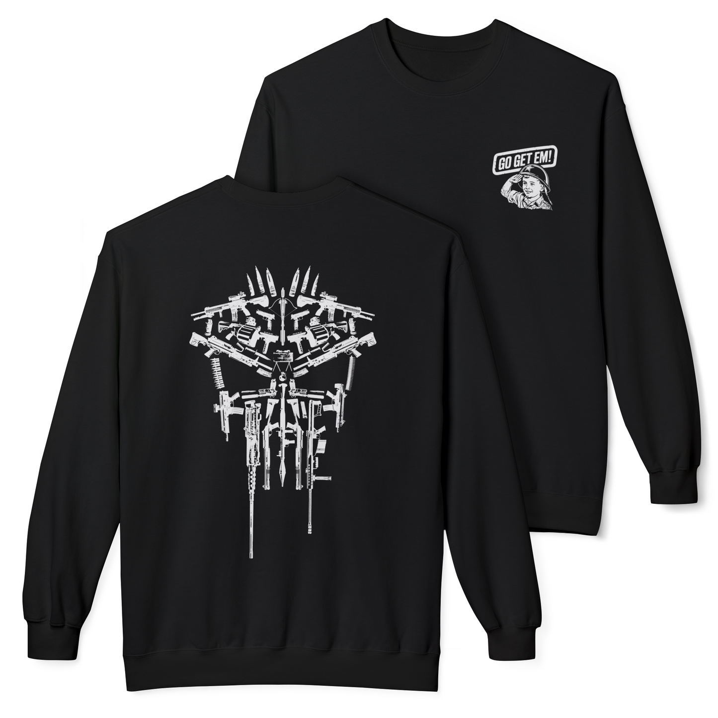 “Retribution” Punisher sweatshirt, printed double sided on a black sweatshirt for fans of Marvel and Daredevil Born Again