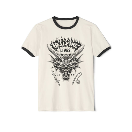 'HELLFIRE LIVES!' Ringer Tee