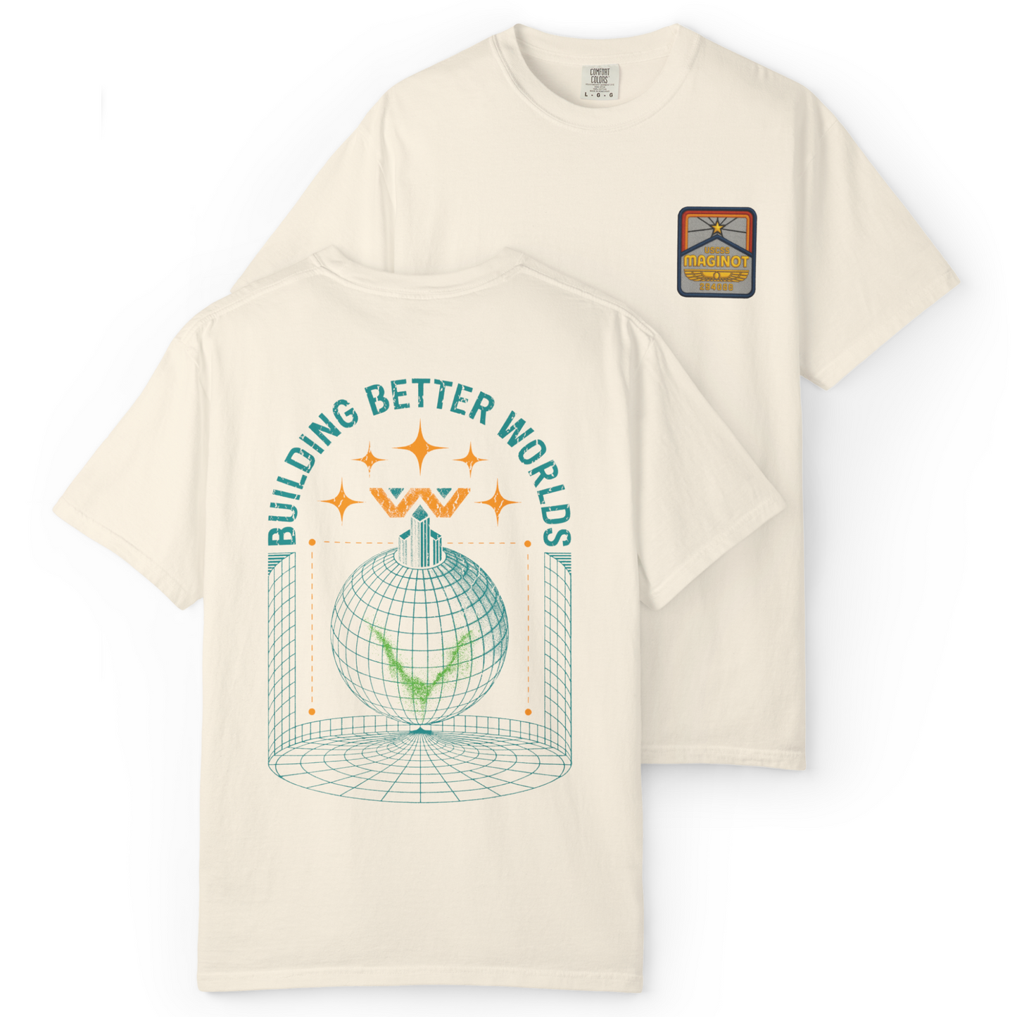 'BUILDING BETTER WORLDS' Double-Sided Tee