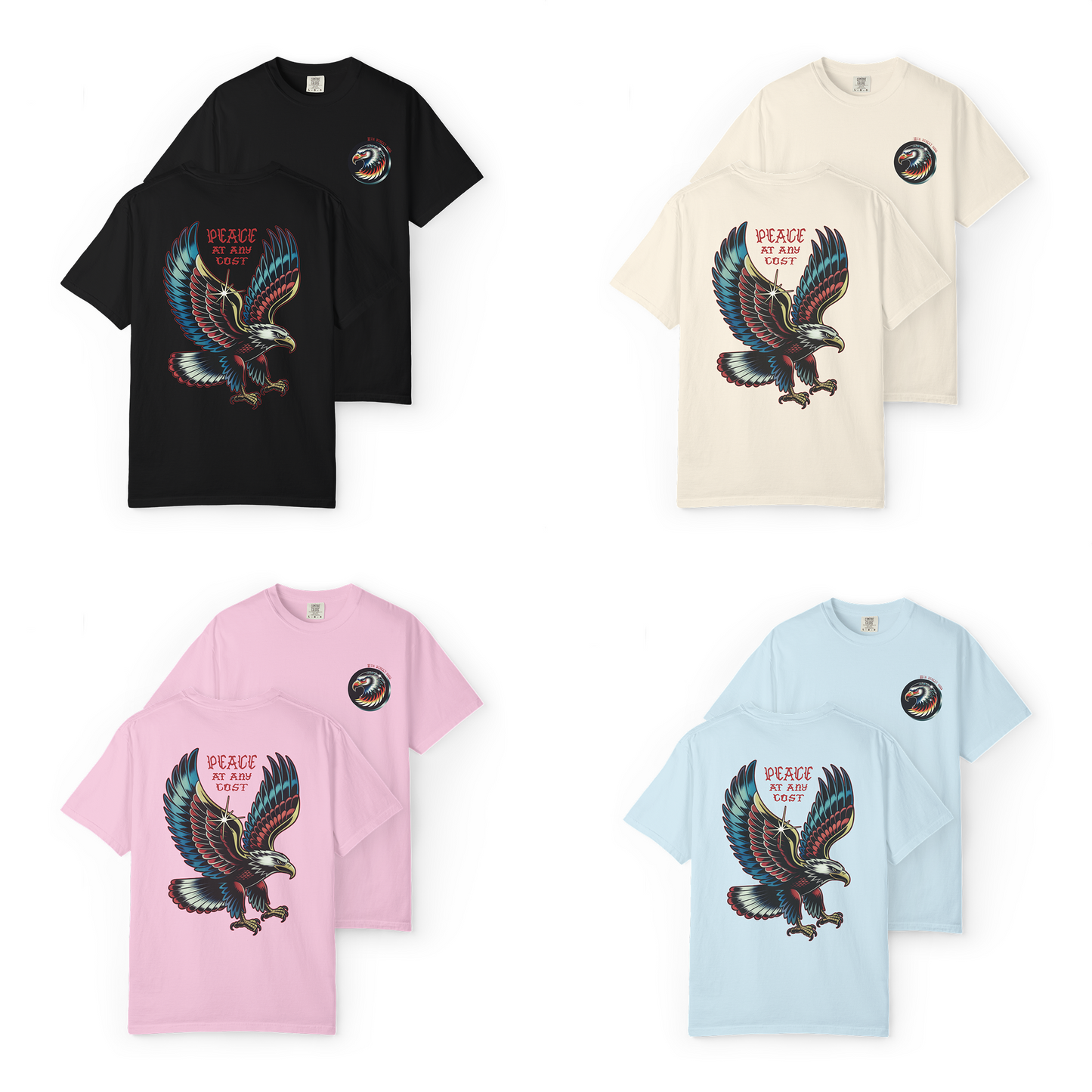 'PEACE EAGLE' Double Sided Tee